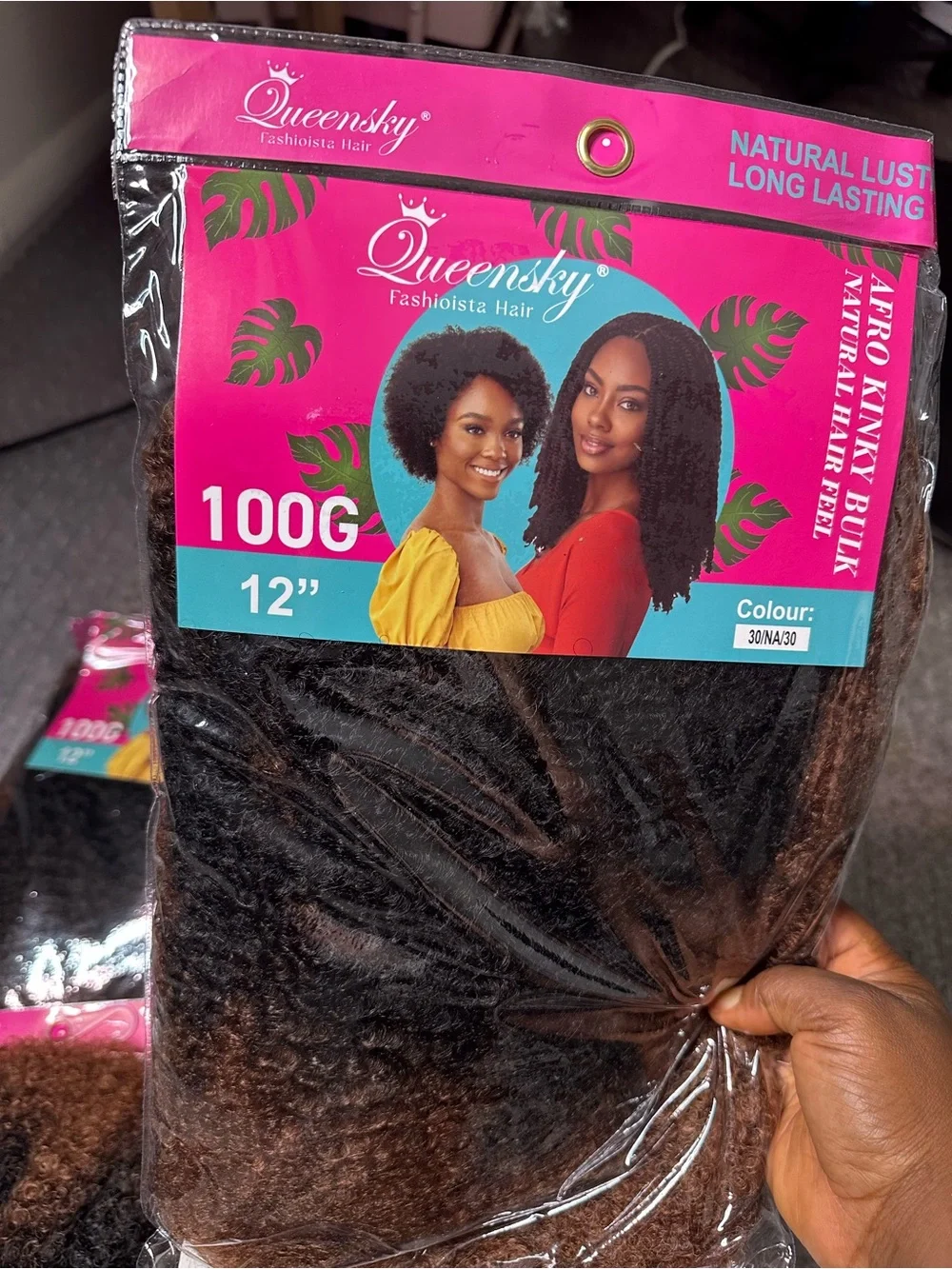 Afro Kinky Bulk Hair Extension -color 30NA30 Ombre for mini Twist, crotchet